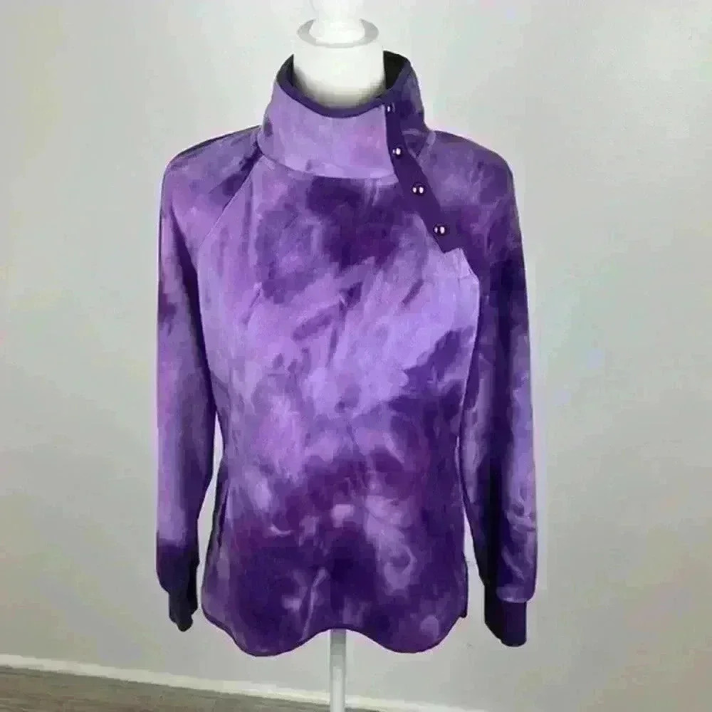 Green Tea Purple Tie Dye Fleece Size Small